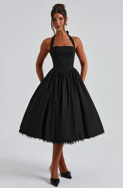 TESSA | Vestido midi con tirantes inspirado en lo vintage