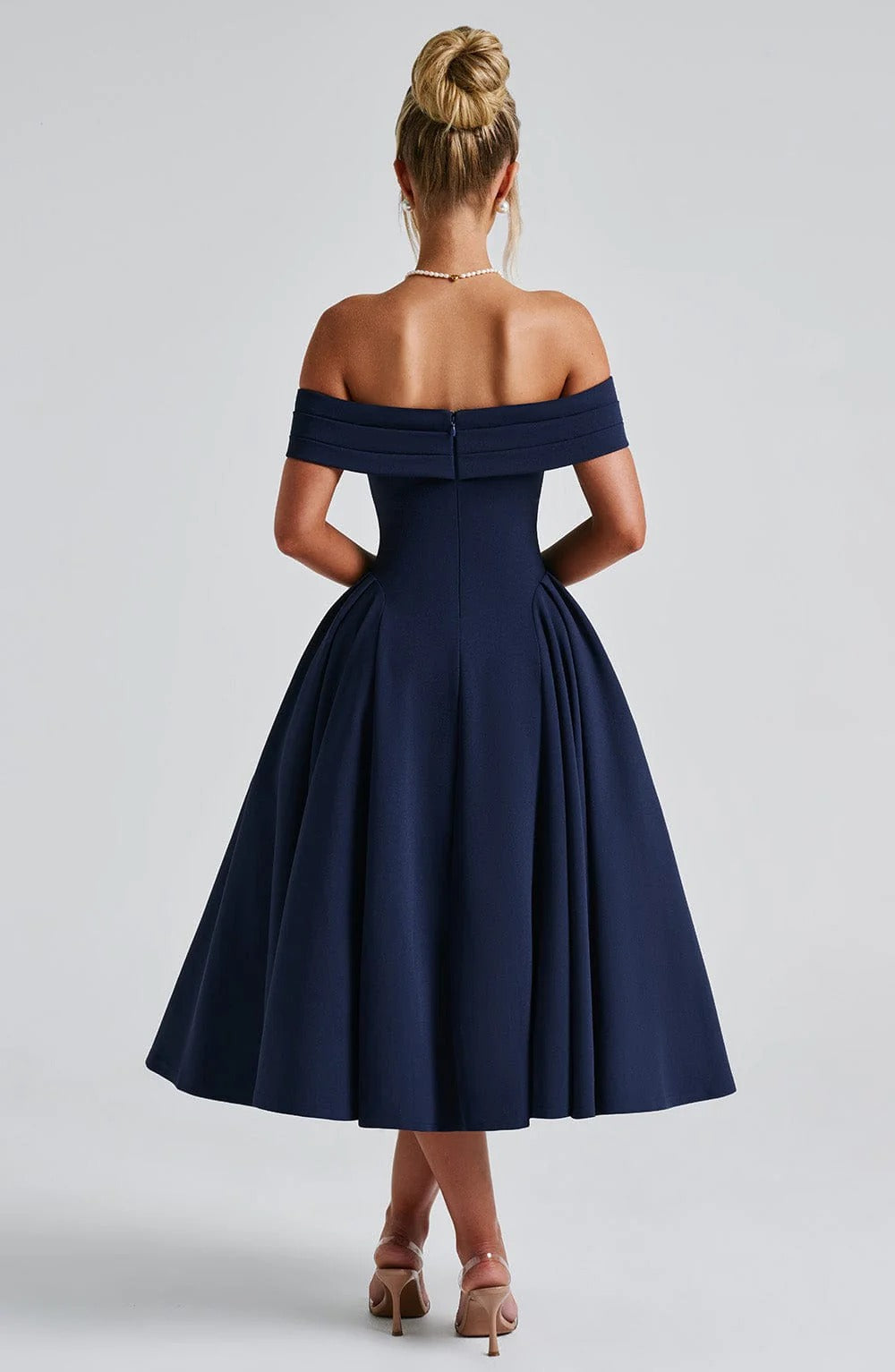 ELENA | Stilvolles Off-Shoulder Midi Kleid