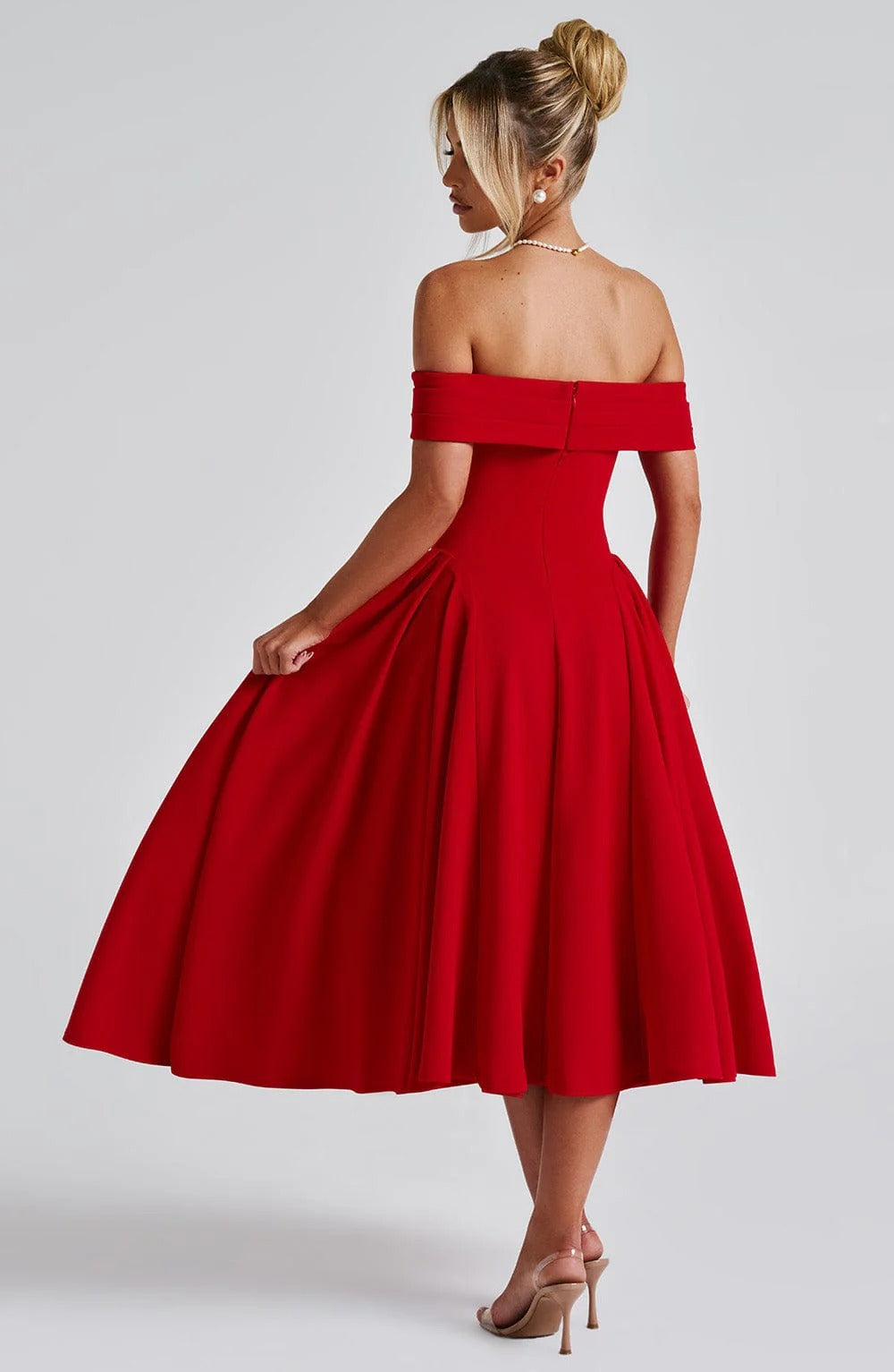 ELENA | Stilvolles Off-Shoulder Midi Kleid