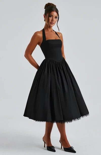TESSA | Vintage-inspiriertes Halter Midi Kleid