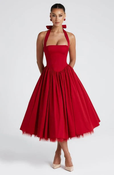 TESSA | Vestido midi con tirantes inspirado en lo vintage