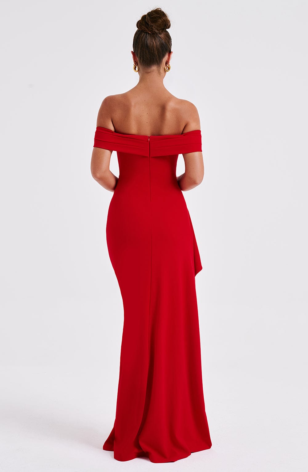 KIM | Off-Shoulder Satin Maxi Kleid