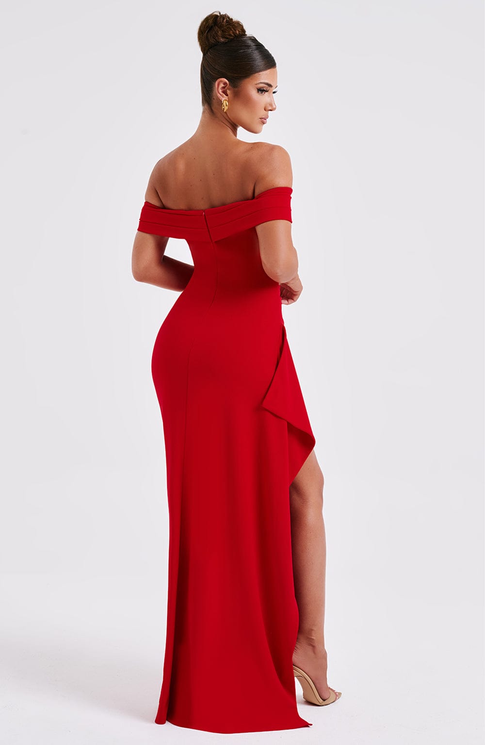 KIM | Off-Shoulder Satin Maxi Kleid
