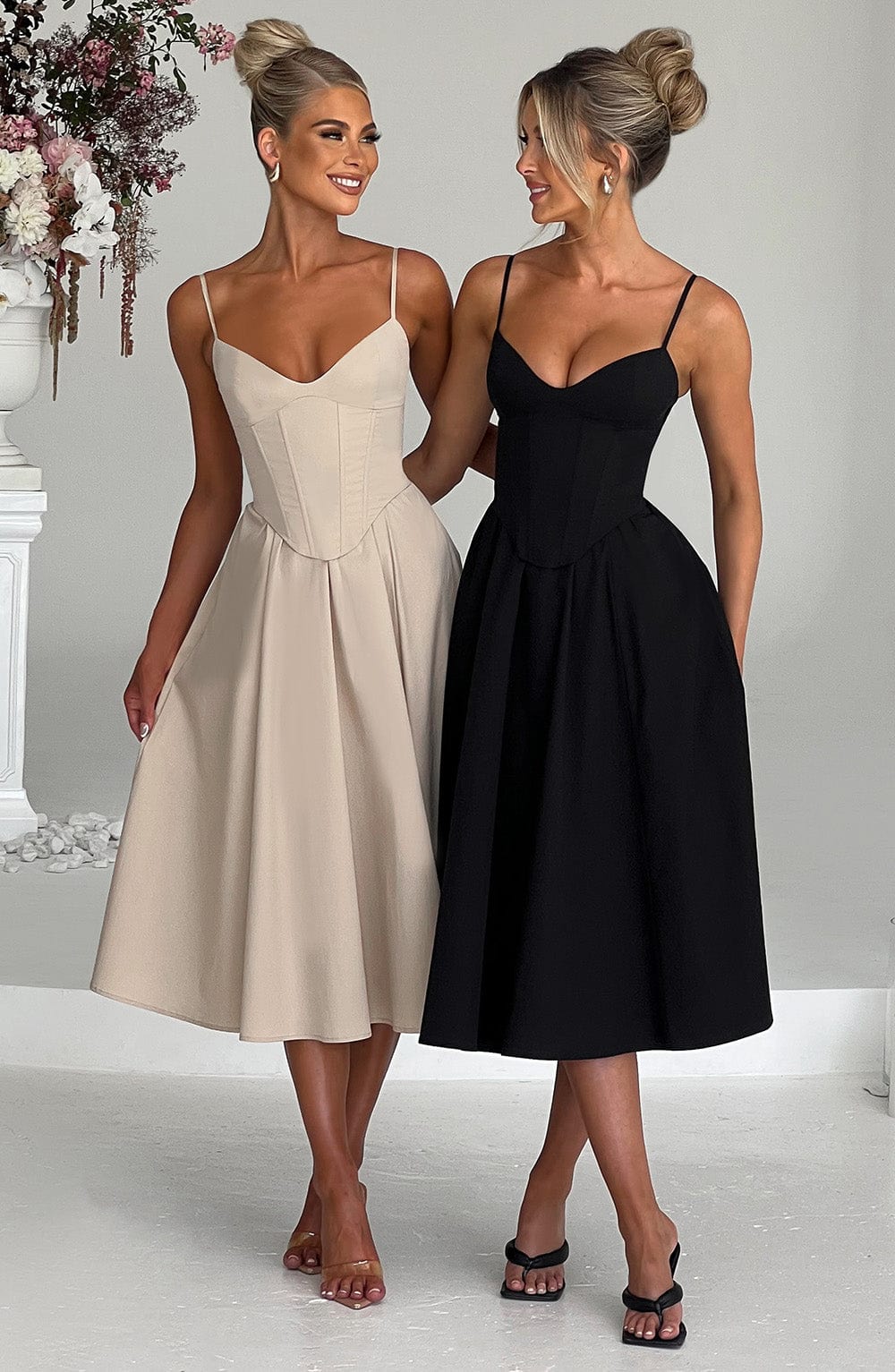 MAILEEN | Elegantes Midi Kleid im Corset Stil