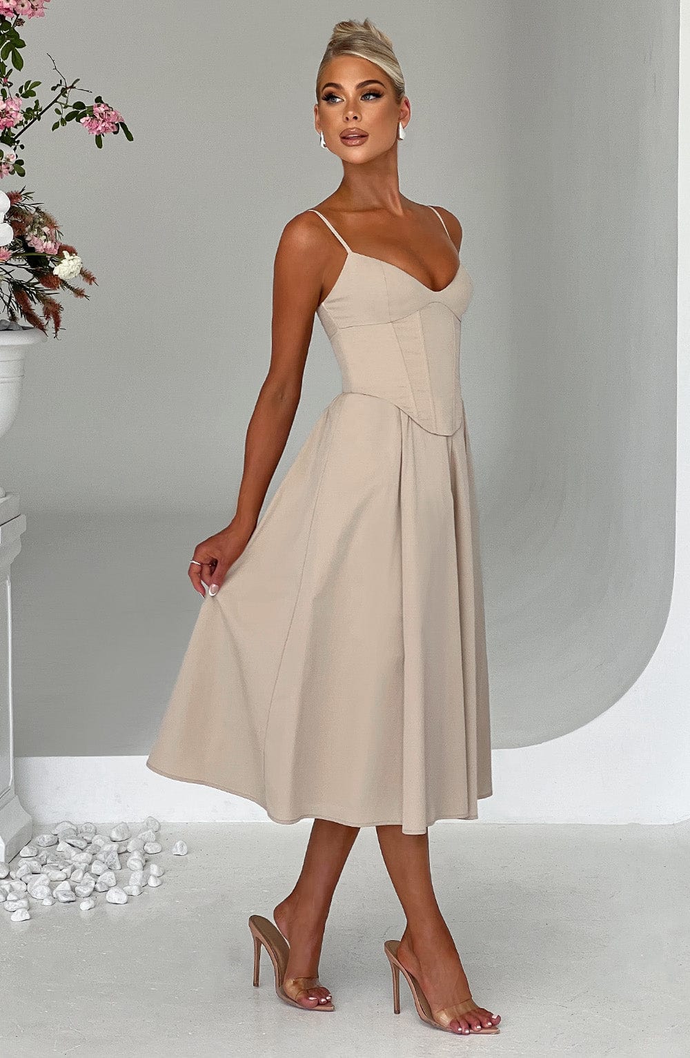 MAILEEN | Elegantes Midi Kleid im Corset Stil