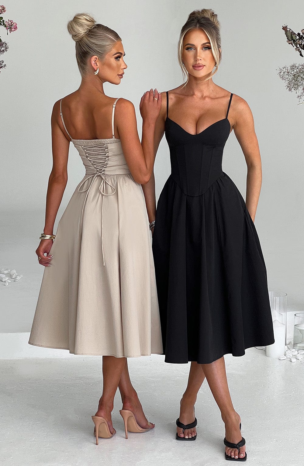MAILEEN | Elegantes Midi Kleid im Corset Stil