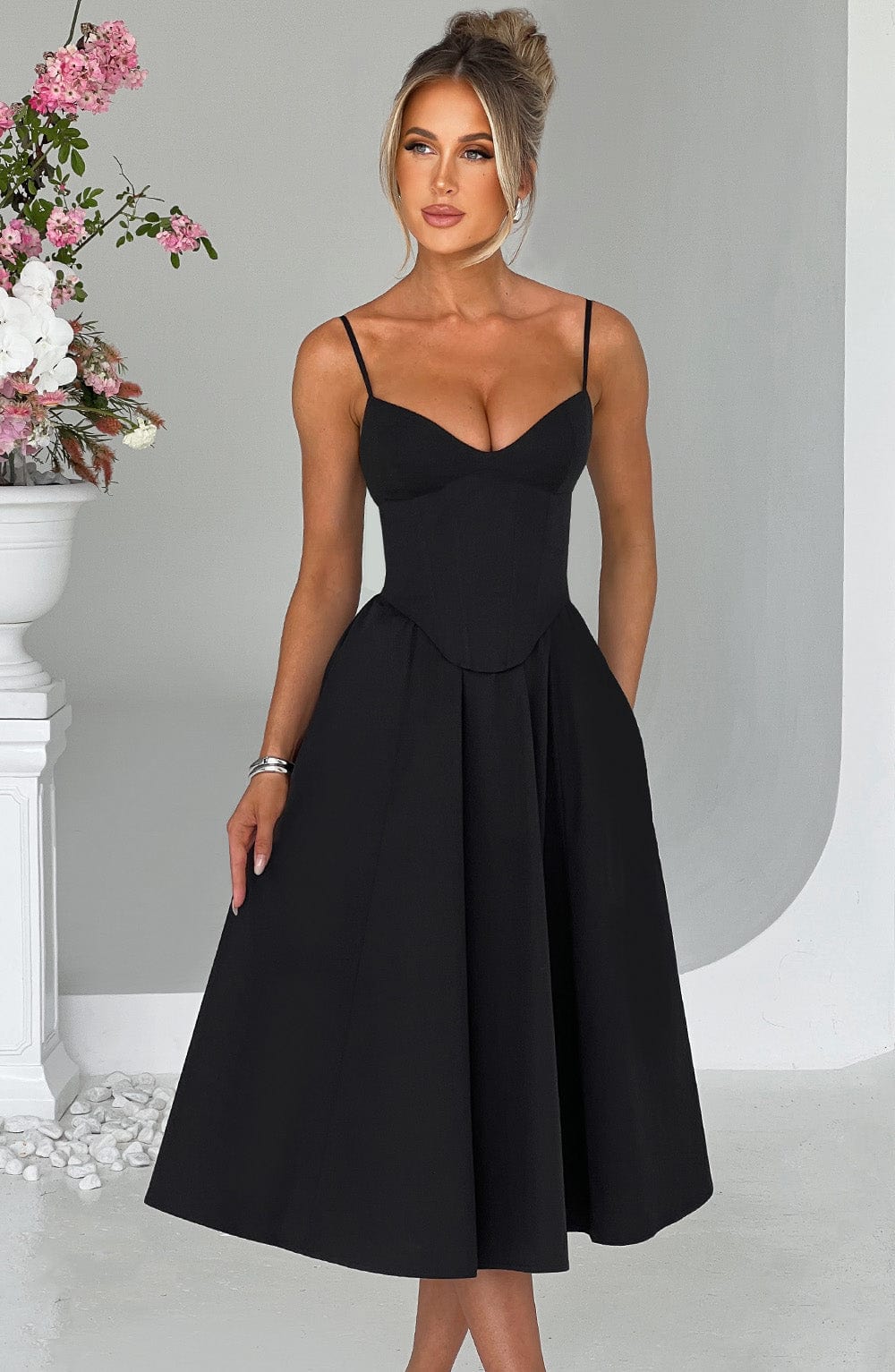MAILEEN | Elegantes Midi Kleid im Corset Stil