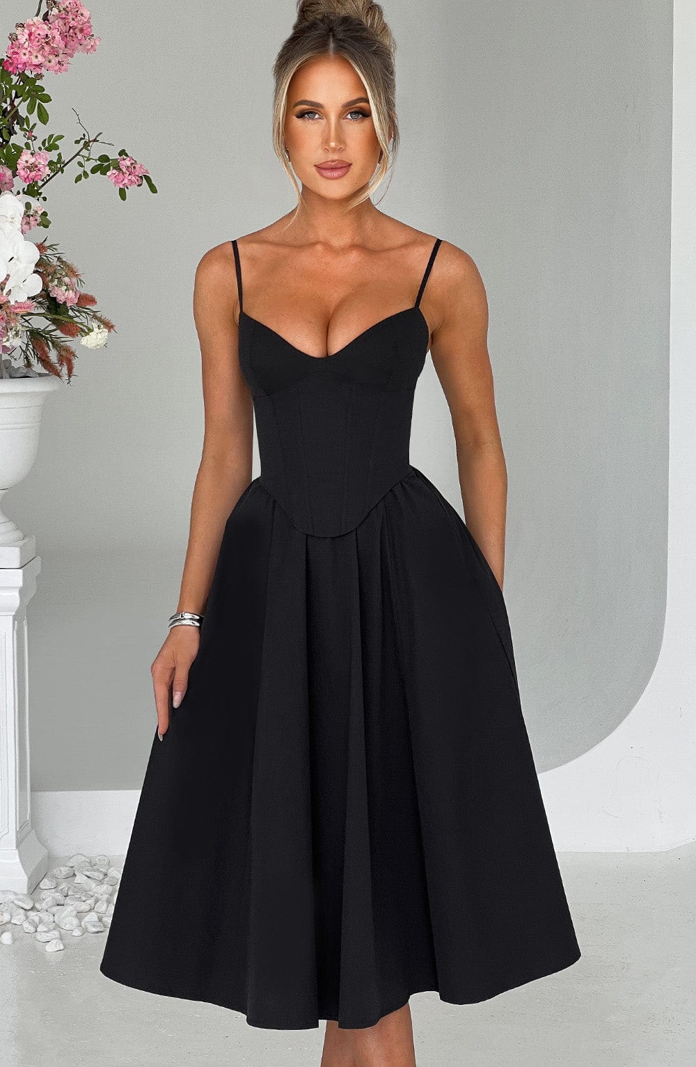 MAILEEN | Elegantes Midi Kleid im Corset Stil