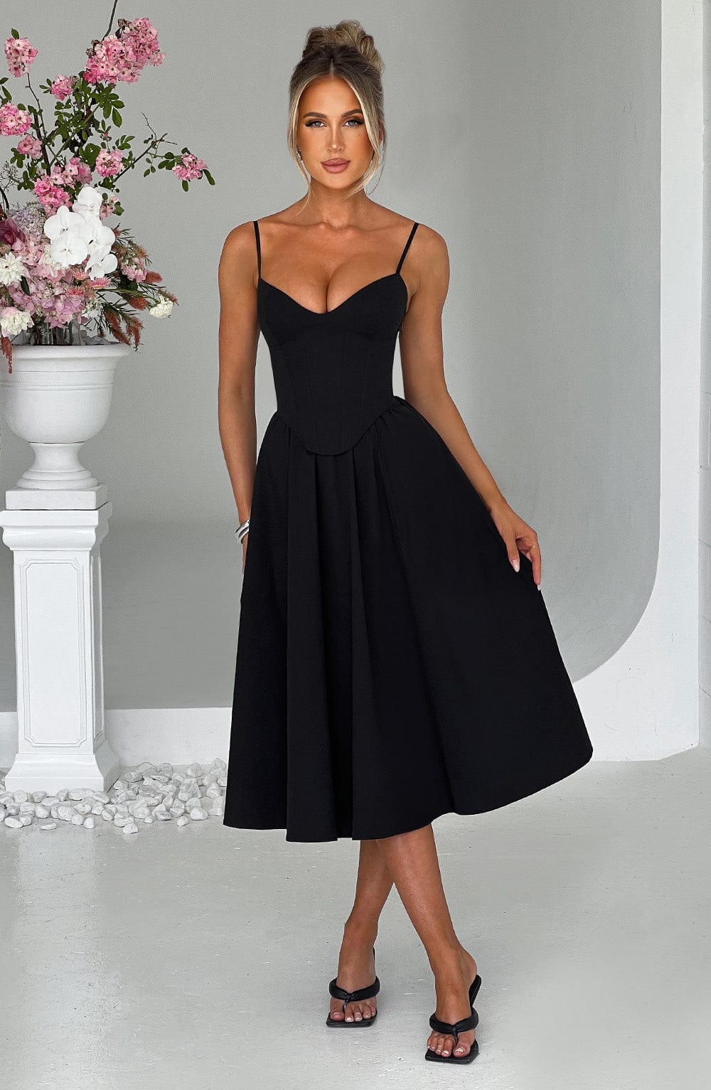 MAILEEN | Elegantes Midi Kleid im Corset Stil