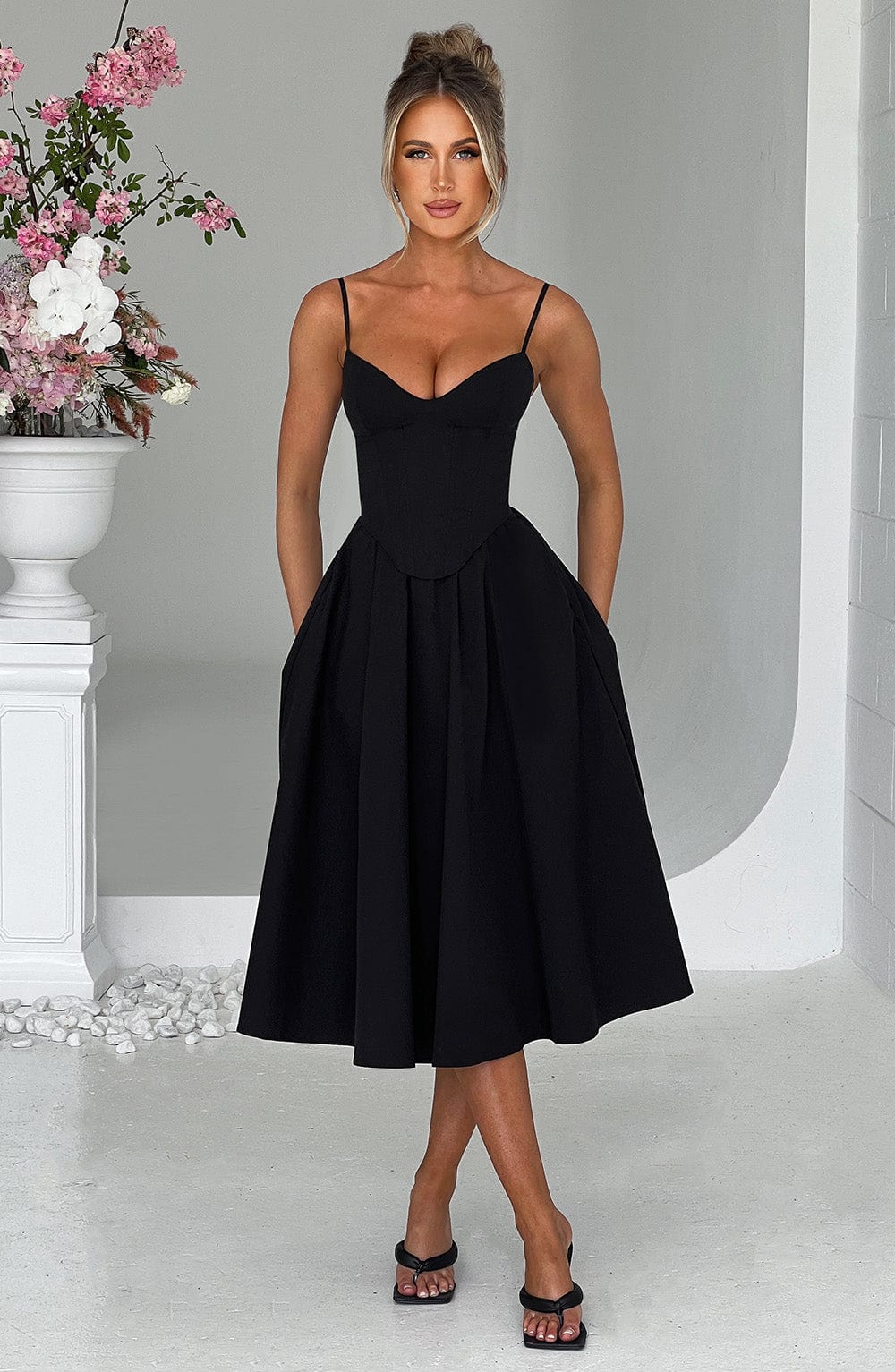 MAILEEN | Elegantes Midi Kleid im Corset Stil