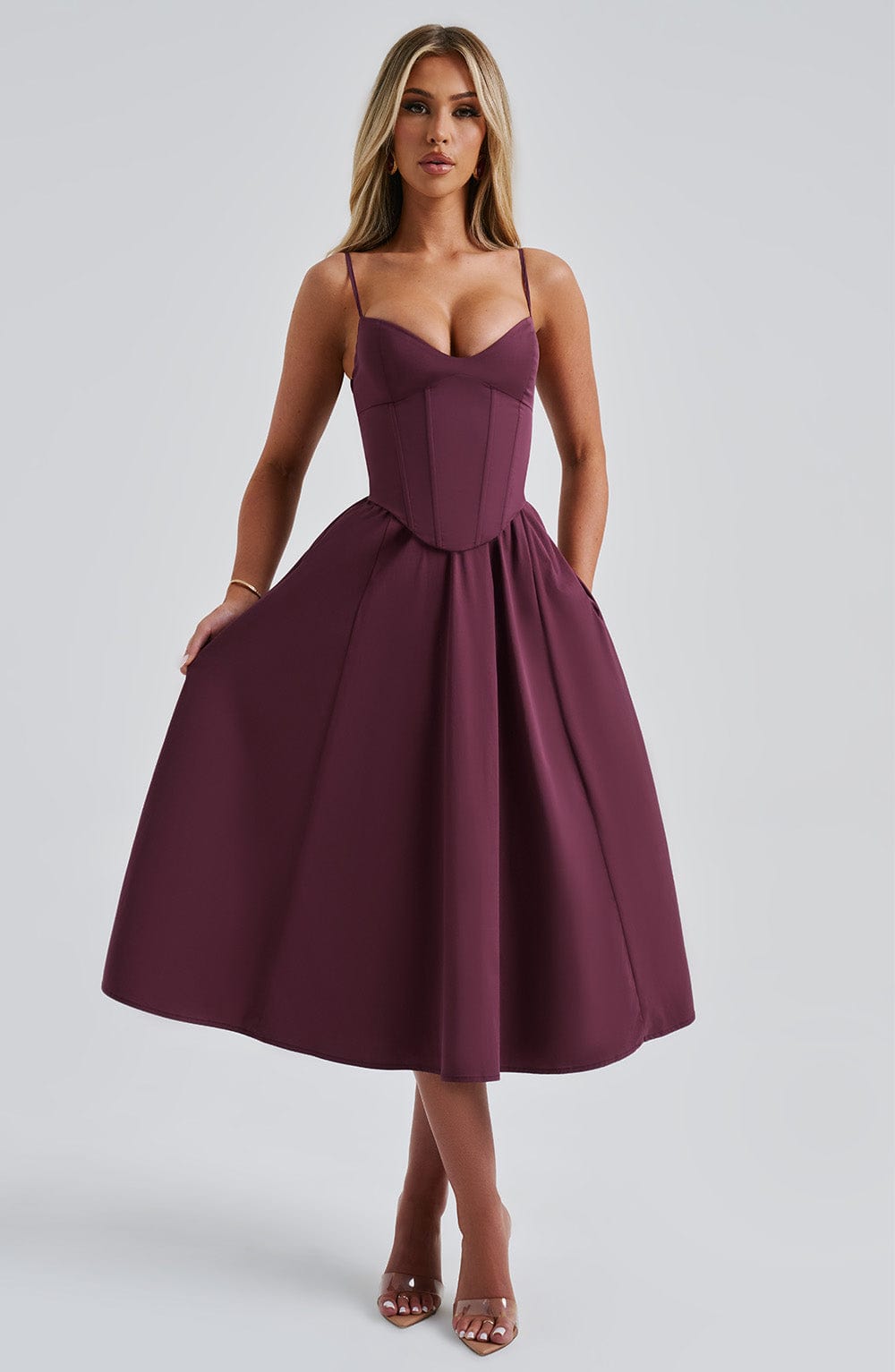 MAILEEN | Elegantes Midi Kleid im Corset Stil