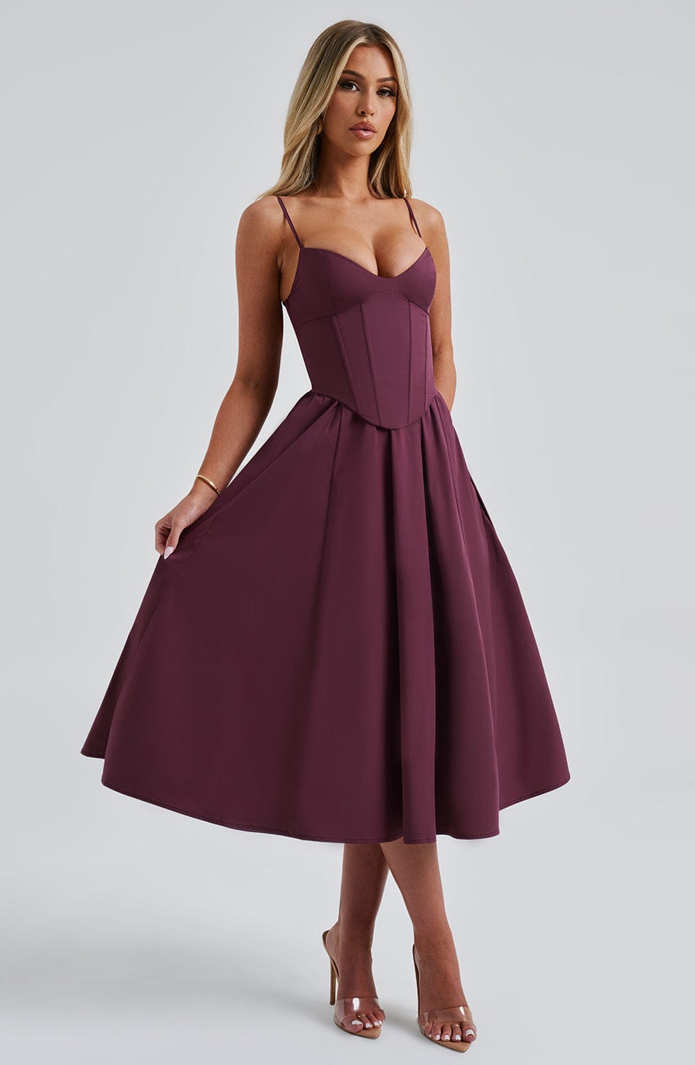 MAILEEN | Elegantes Midi Kleid im Corset Stil