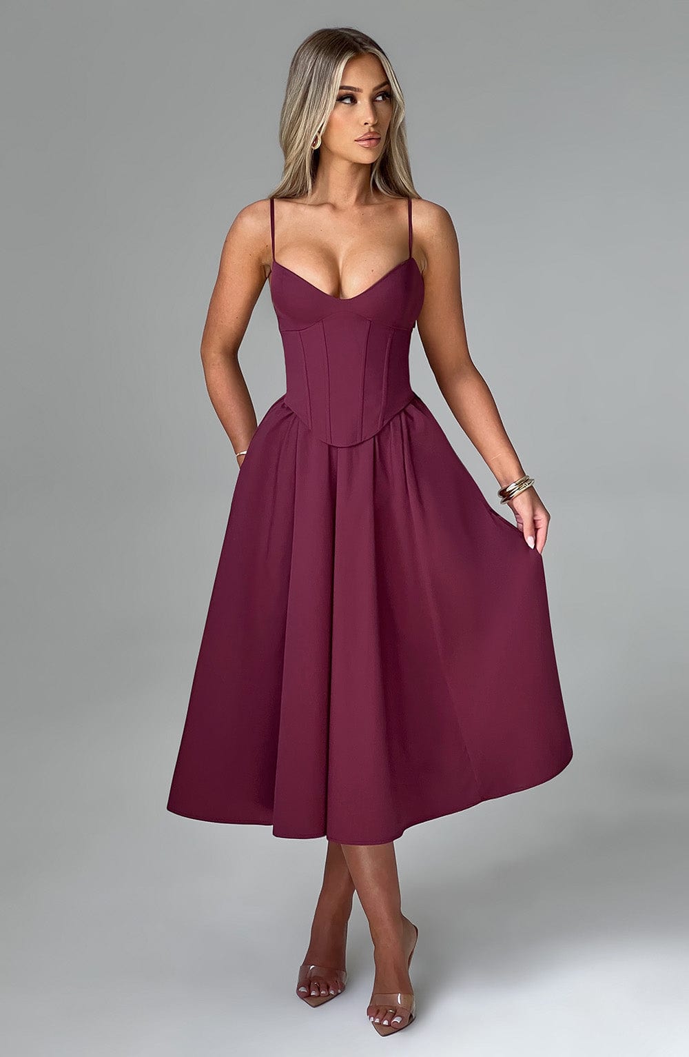 MAILEEN | Elegantes Midi Kleid im Corset Stil