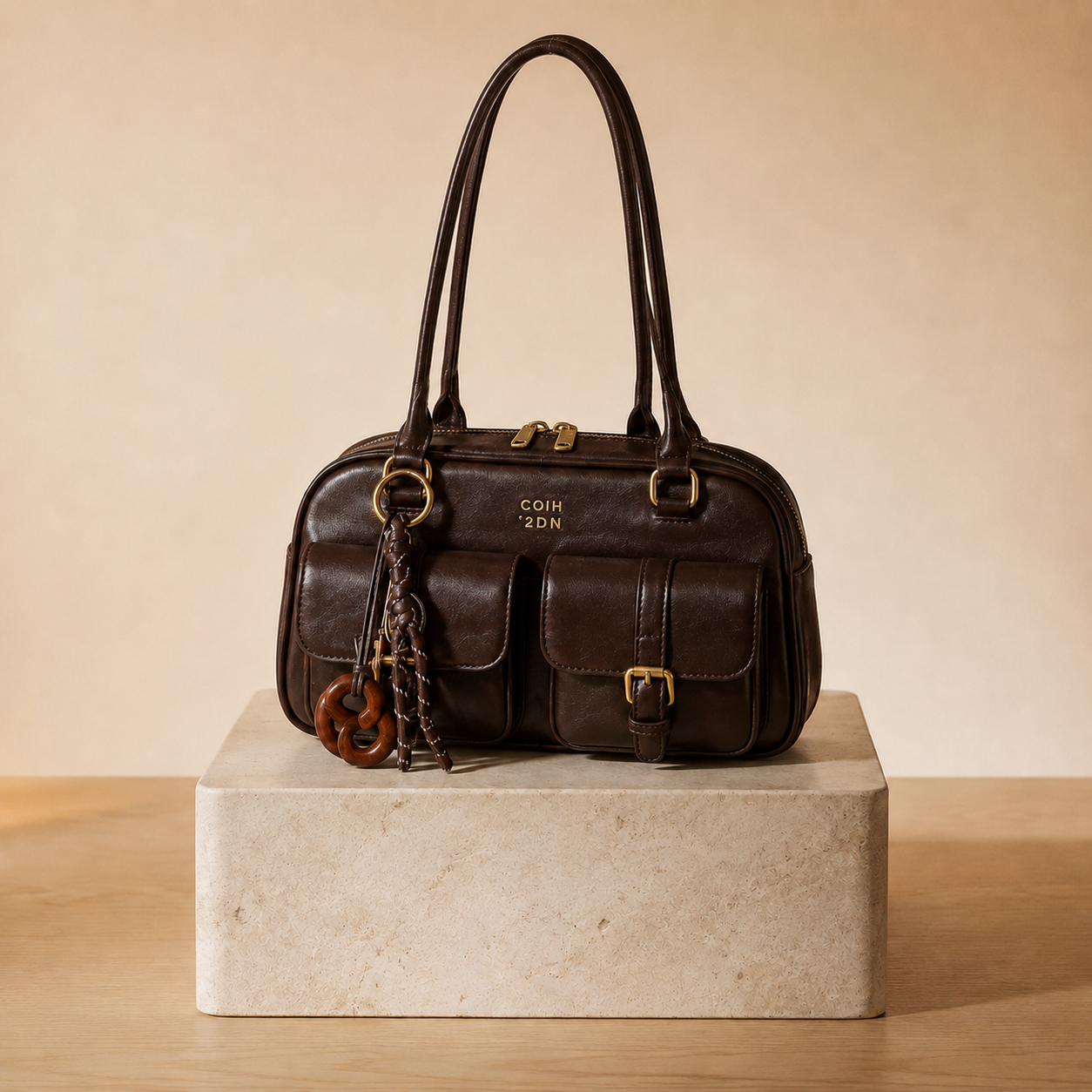 Bolso Bowling Doble Bolsillo con Charm