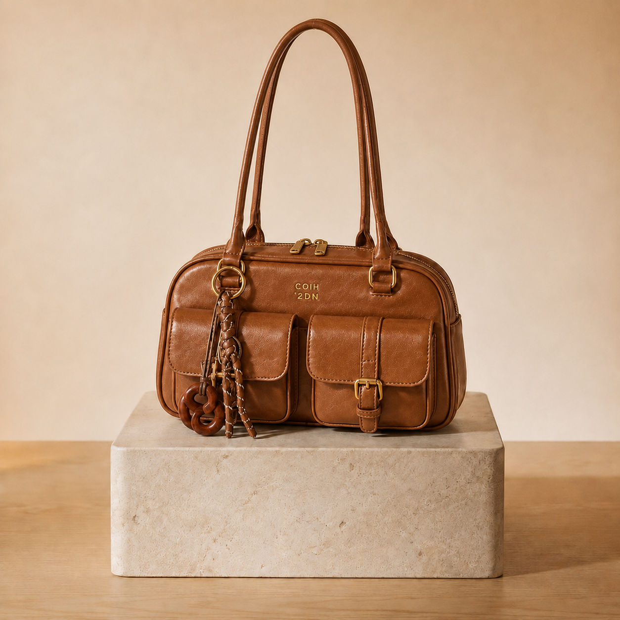 Bolso Bowling Doble Bolsillo con Charm