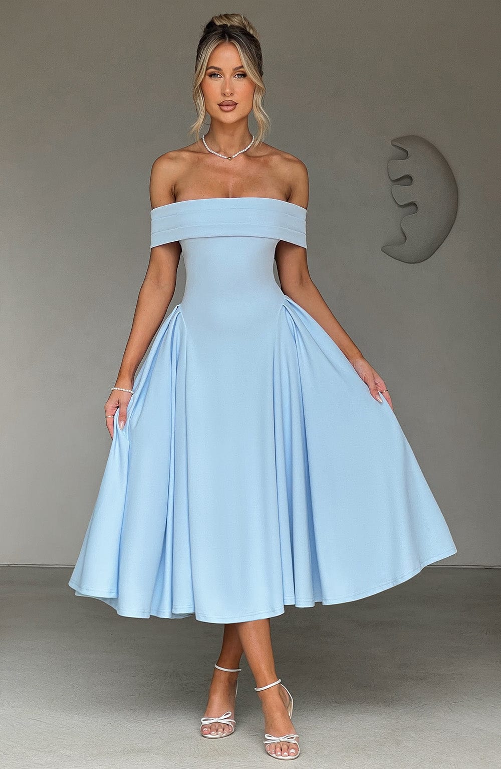 ELENA | Stilvolles Off-Shoulder Midi Kleid
