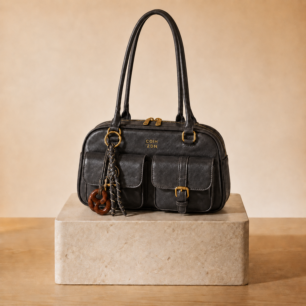 Bolso Bowling Doble Bolsillo con Charm