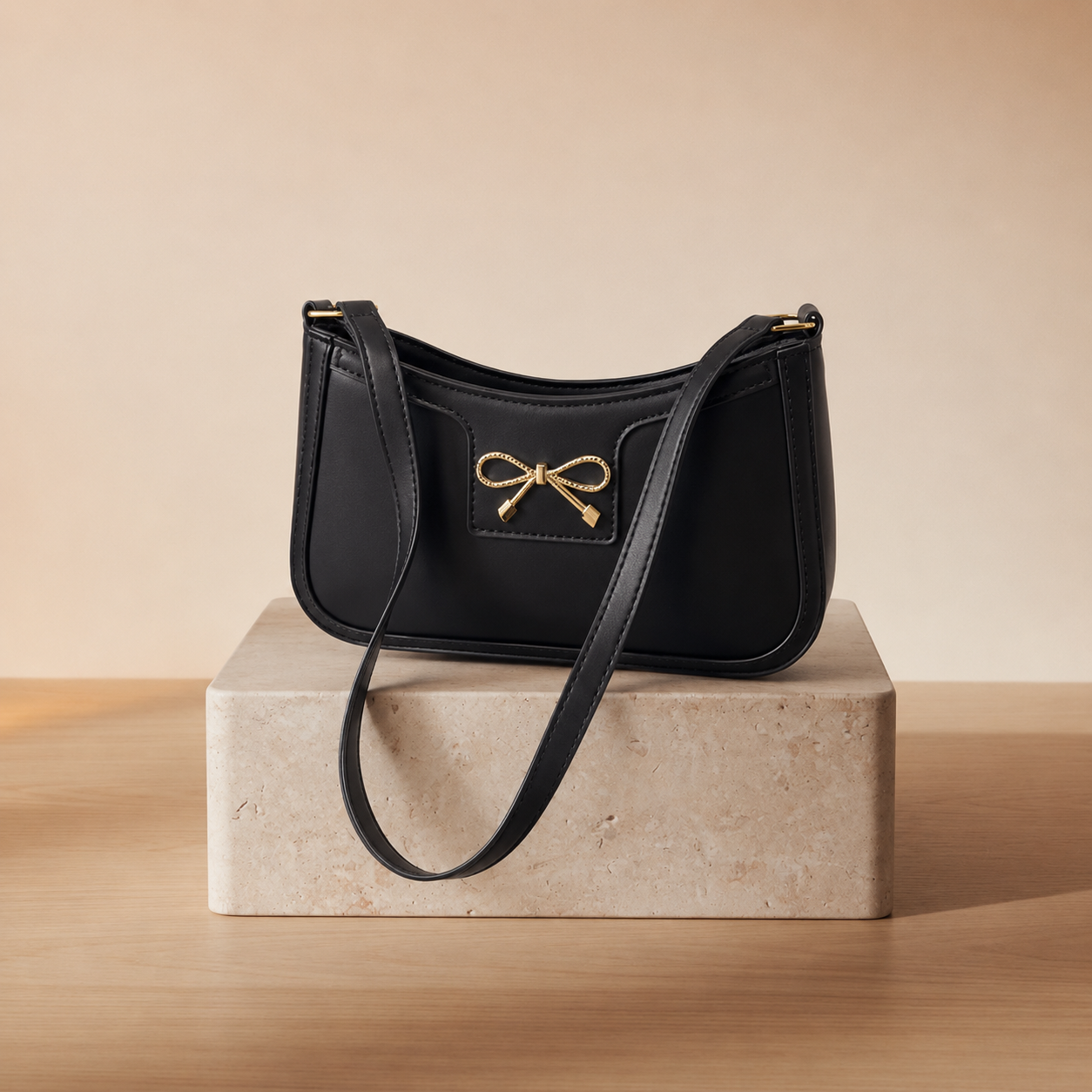 Bolso Hobo Mini Lazo Dorado