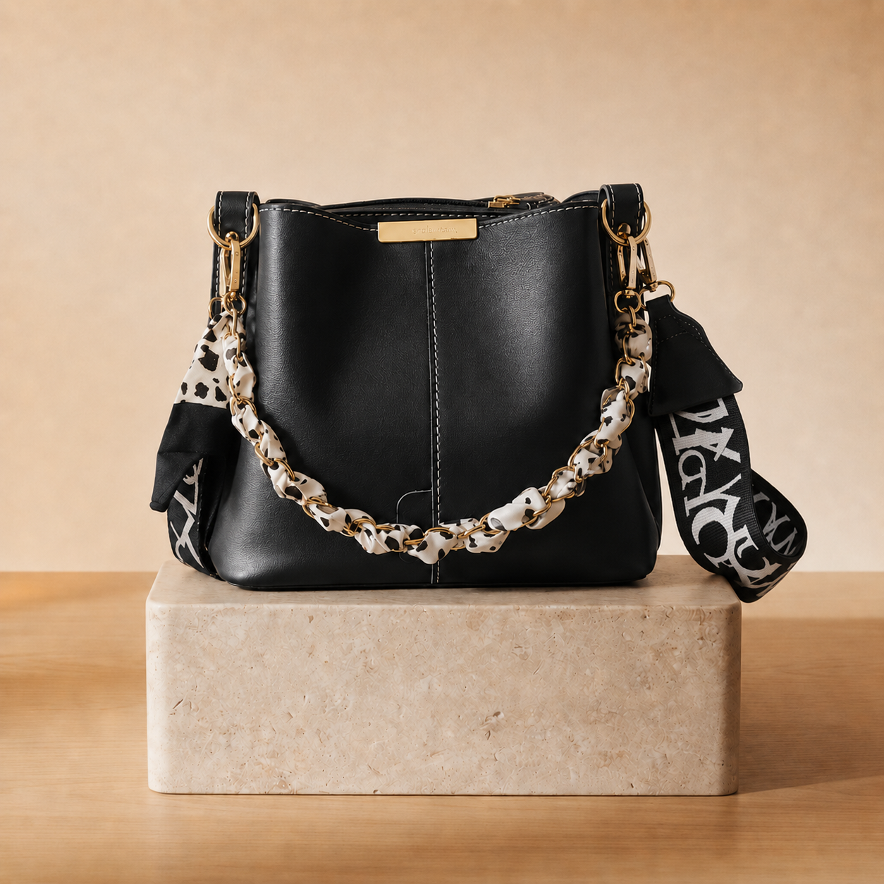 Bolso Bucket Cadena Trenzada con Bandolera