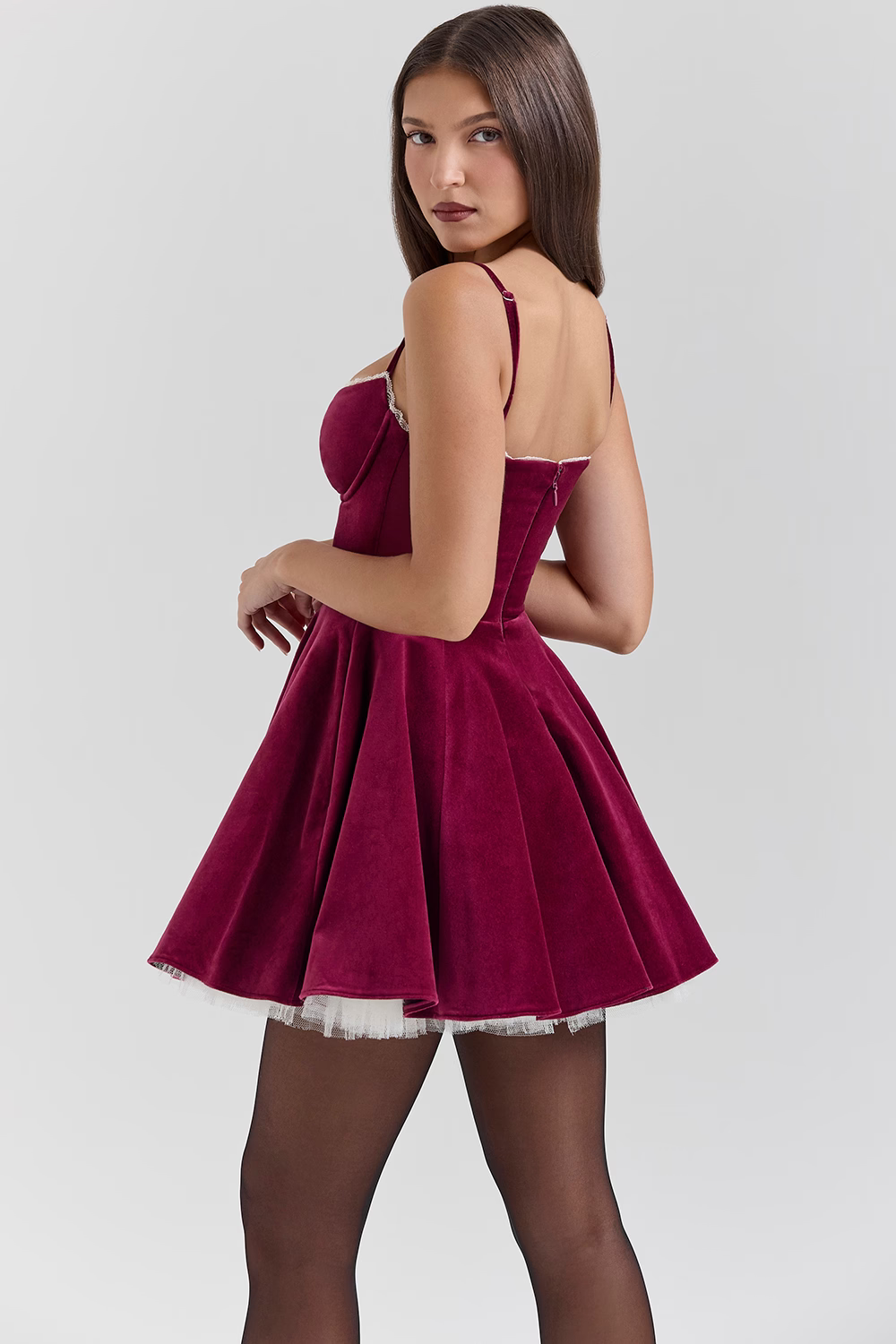 CELESTE | Samt-Mini-Kleid