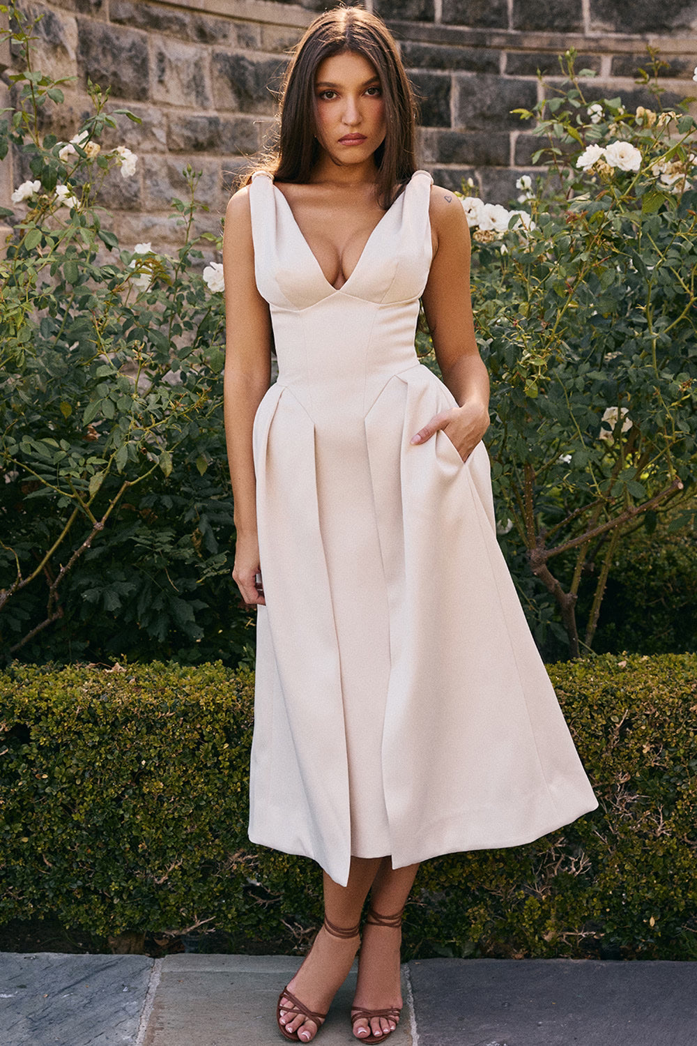 PAMMY | Vestido midi de satén