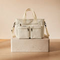 Tote Bag de Pana con Múltiples Bolsillos