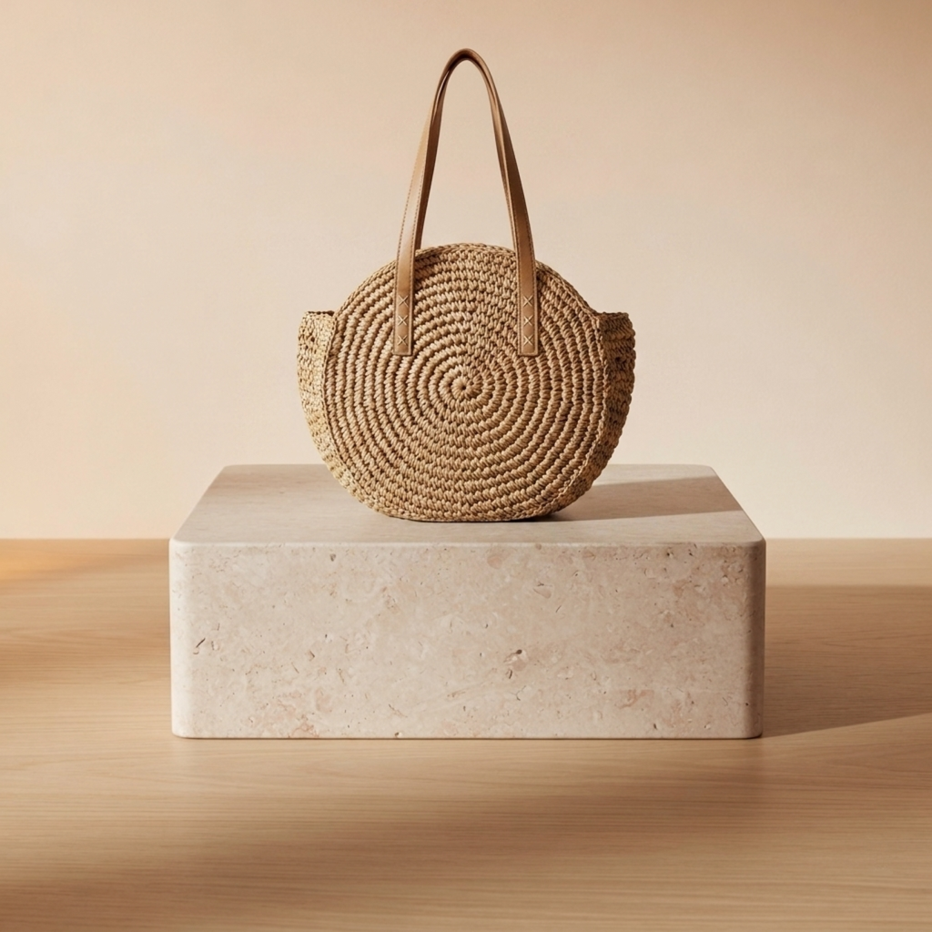 Bolso Capazo Circular de Paja Lucía Rivas