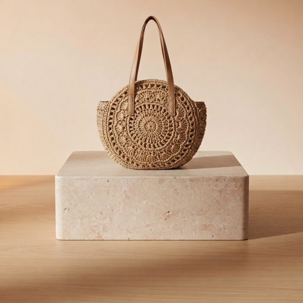 Bolso Capazo Circular de Paja Lucía Rivas
