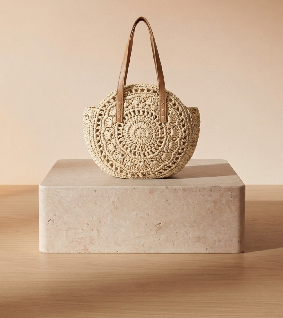 Bolso Capazo Circular de Paja Lucía Rivas
