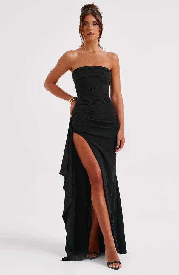 MEADOW | Glamouröses Bandeau Maxi Kleid mit Schlitz